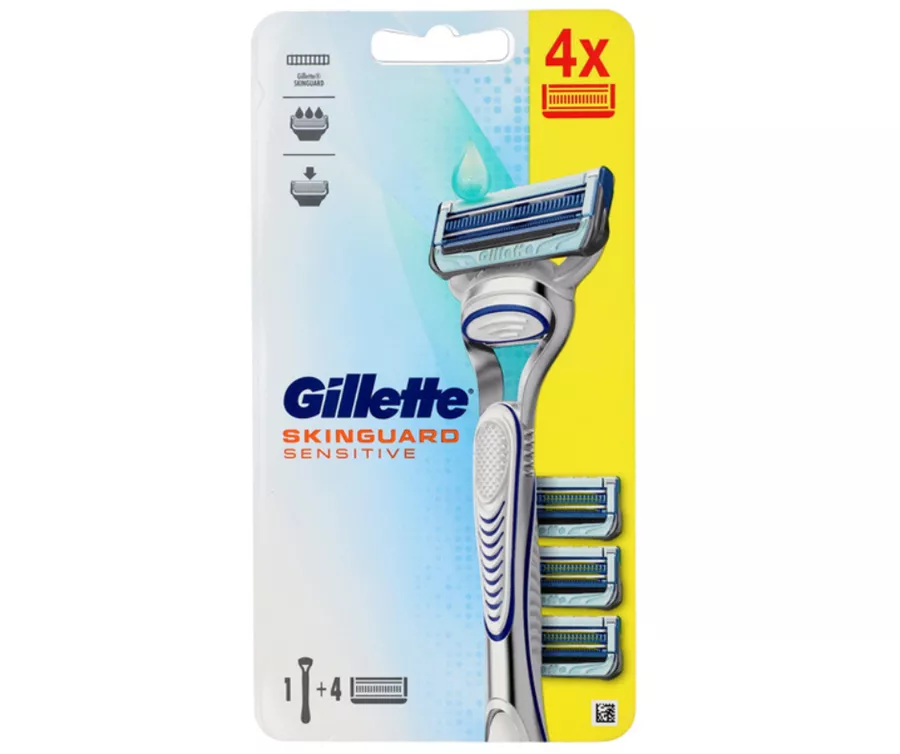 ‎אלוורה מארז ידית + 4 סכינים- GILLETTE