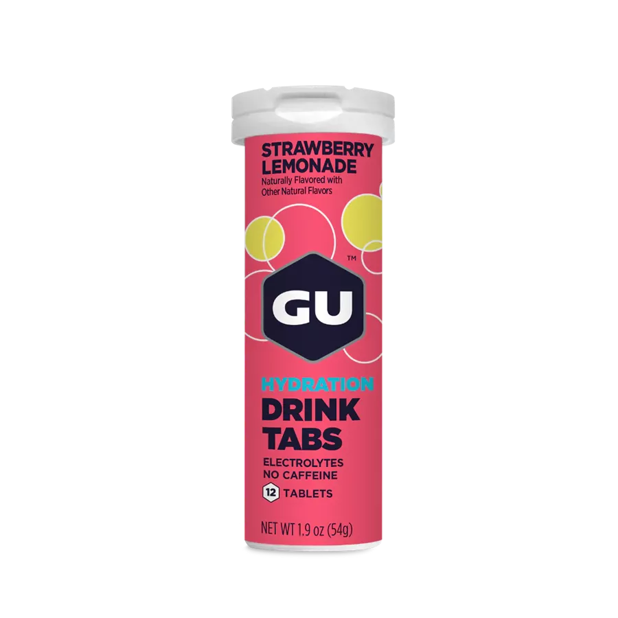 GU HYDRATION טבליות להכנת משקה איזוטוני בטעם לימונדה-תות