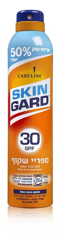 סקין גארד  ספריי שקוף  SPF30 לעור בהיר מאוד