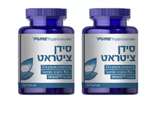 מארז זוג- PURE Supplements סידן ציטראט בתוספת D3 ו MenaQ7 K2 אקופארם - ecopharm