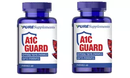 מארז זוג- A1C גארד כמוסות צמחים וכרום pure supplements אקופארם - ecopharm