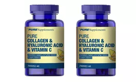 מארז זוג- Pure Supplements קולגן דגים וחומצה היאלורונית בתוספת ויטמין C אקופארם - ecopharm