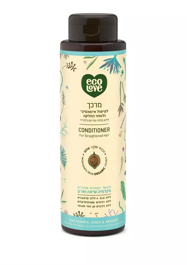 ecolove מרכך לטיפול אינטנסיבי לשיער לאחר החלקה